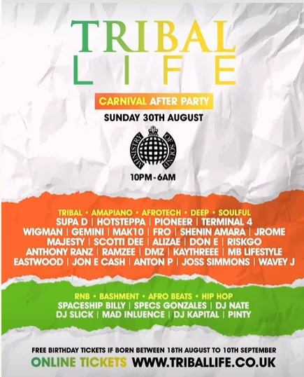 Tribal Life Carnival After Party 2026